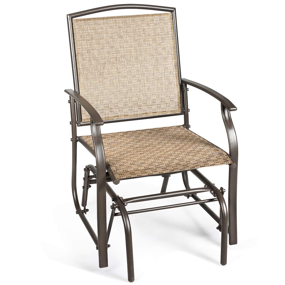 Patio Glider, for Garden, Backyard, Poolside, Lawn (Brown)